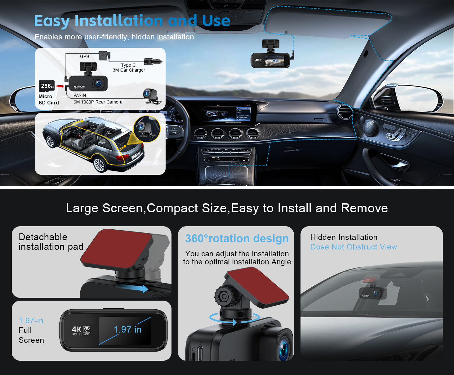 V26B 4K UHD Dash Cam  WiFi