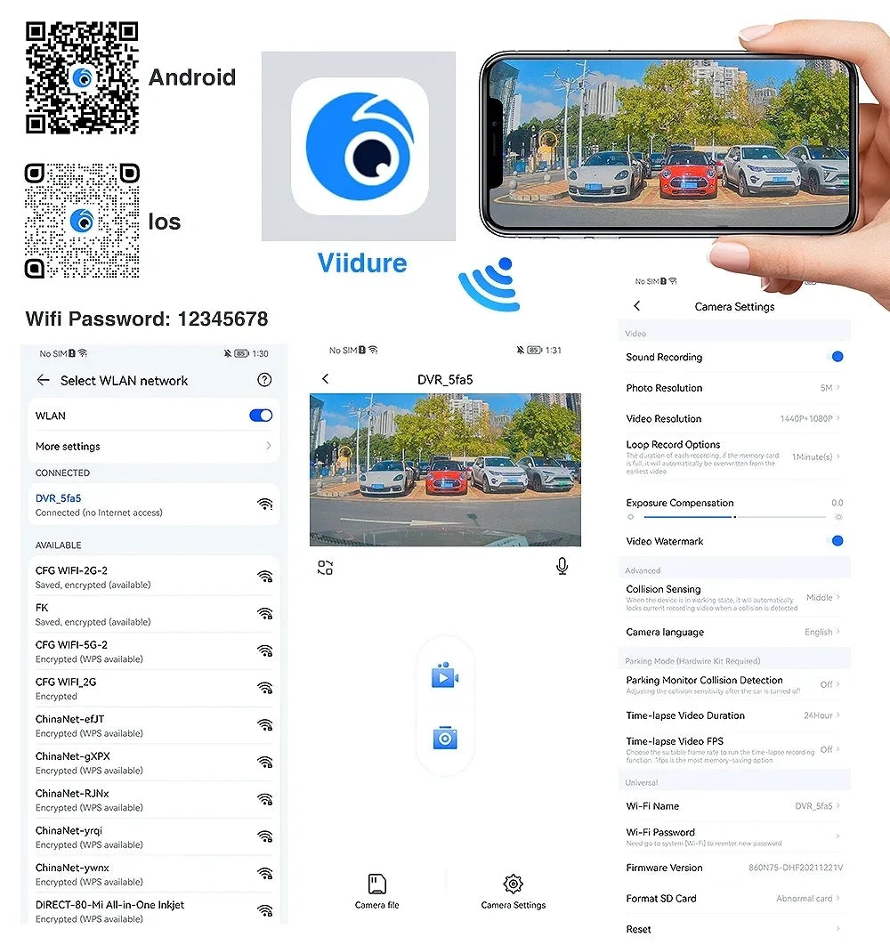 V21 4K UHD Dash Cam 5G WiFi