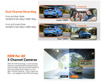 E3  3 Channel Car DVR UHD 4K Dash Cam