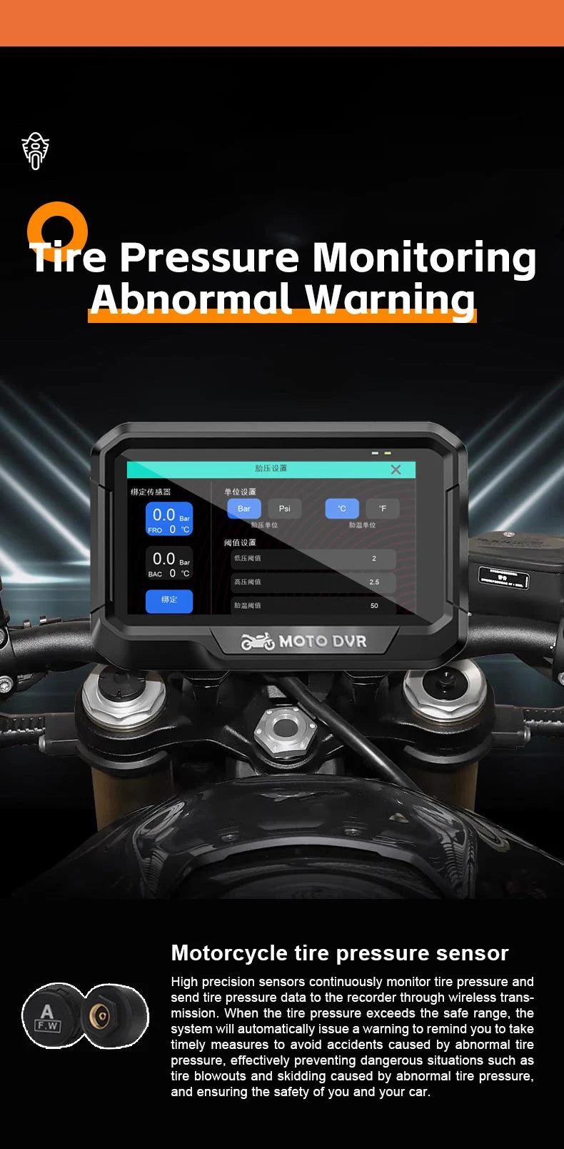T10  3.4 inch Navigation Motorcycle Waterproof Carplay Display