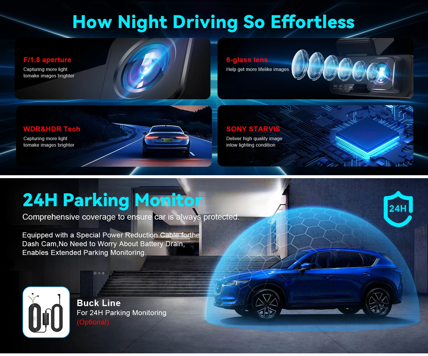 V52  4K+2.5K ADAS Dash Cam 3.2 " IPS Screen