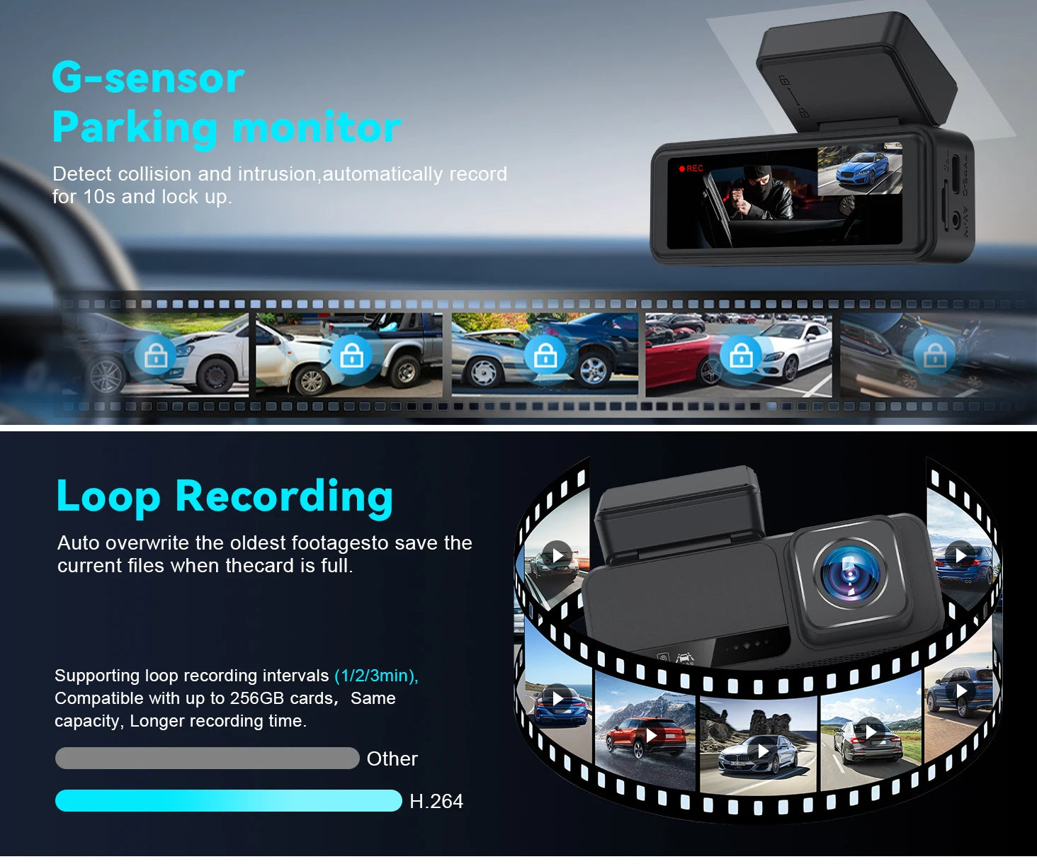 V52  4K+2.5K ADAS Dash Cam 3.2 " IPS Screen
