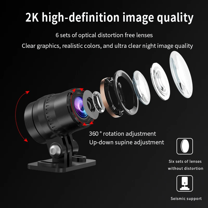 V7 Pro UHD 2K Motorcycle Camera