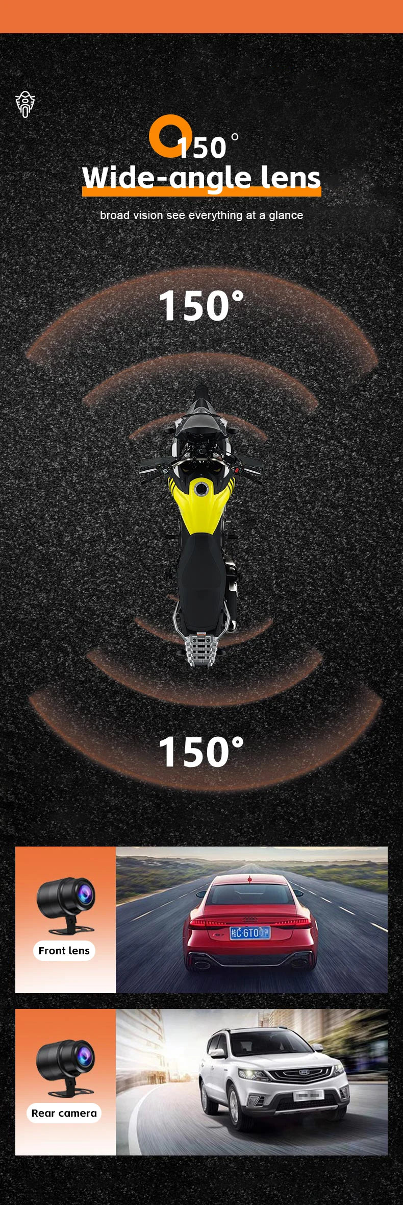 T10  3.4 inch Navigation Motorcycle Waterproof Carplay Display