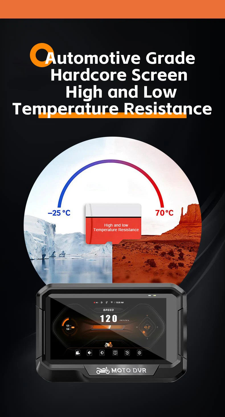 T10  3.4 inch Navigation Motorcycle Waterproof Carplay Display