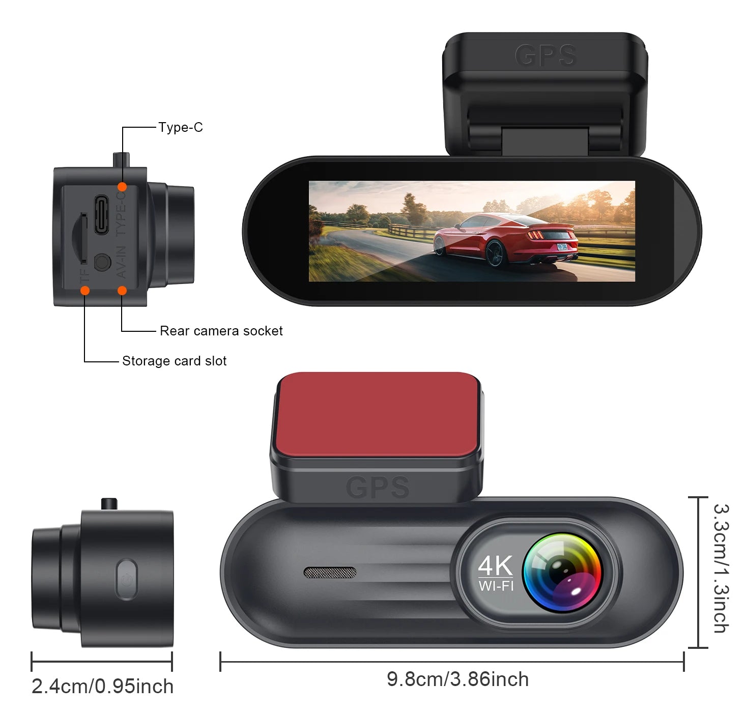 V38 4K UHD Dash Cam 5G WiFi