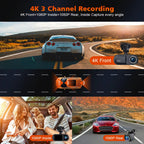 V25  3 Channel Car DVR 4K 3-Lens