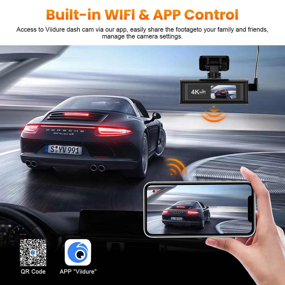 V37 4K UHD Dash Cam 5G WiFi