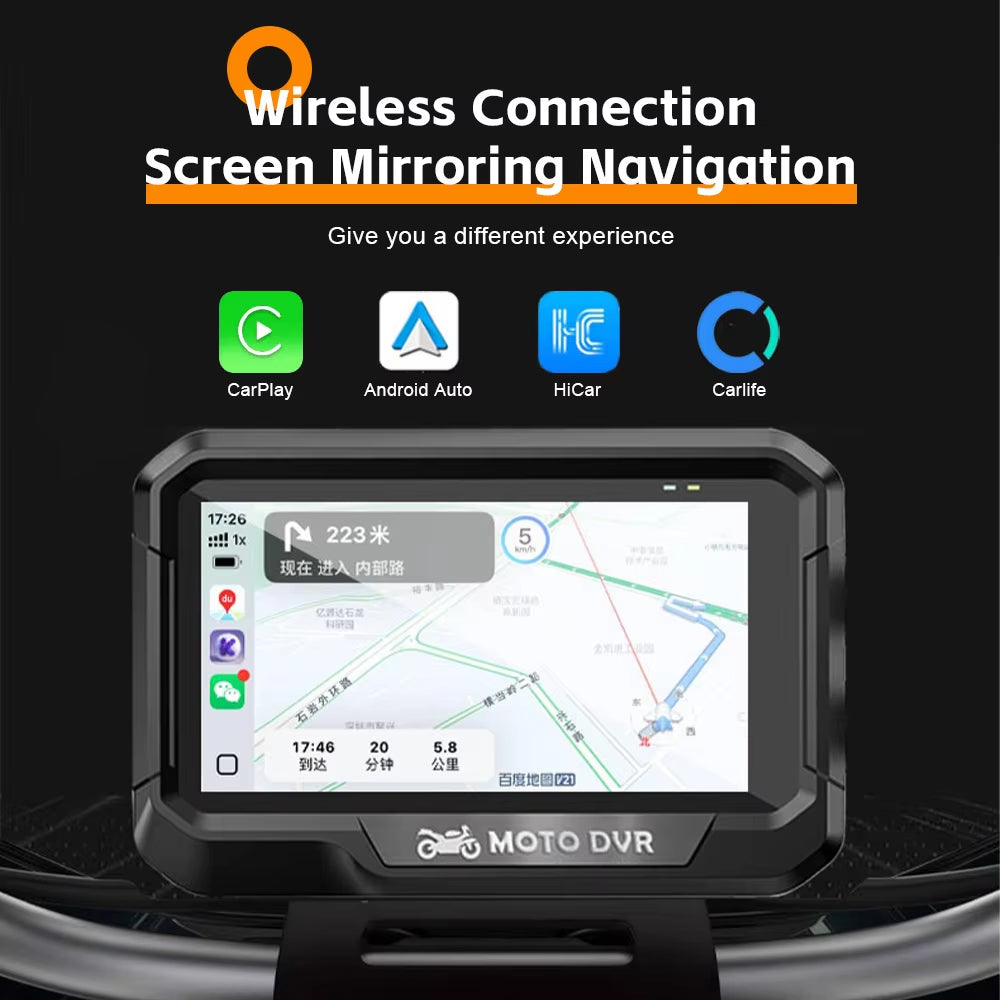 T10  3.4 inch Navigation Motorcycle Waterproof Carplay Display