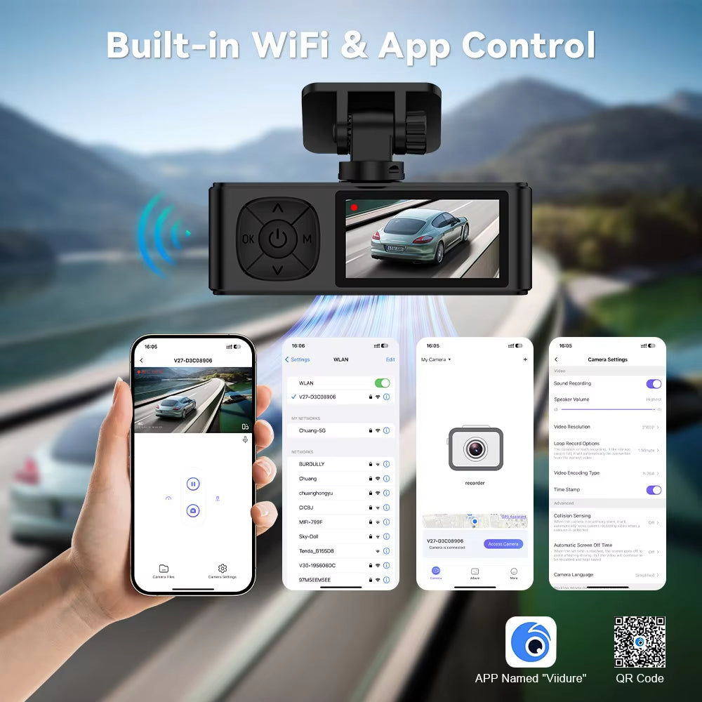V27 4K UHD Dash Cam 5G WiFi