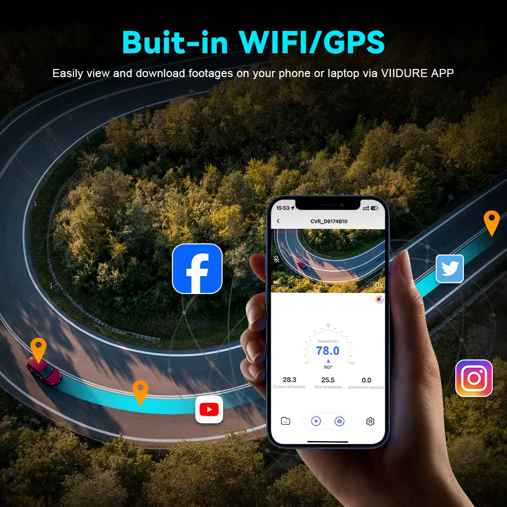 V52  4K+2.5K ADAS Dash Cam 3.2 " IPS Screen