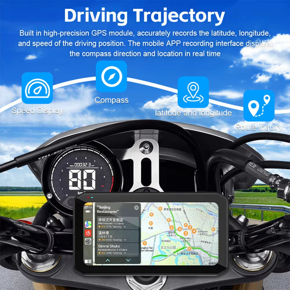 T7  6.25 inch Carplay Motorcycle DVR
