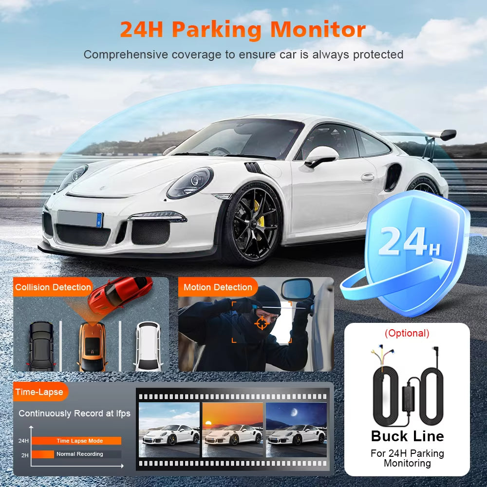 V25  3 Channel Car DVR 4K 3-Lens