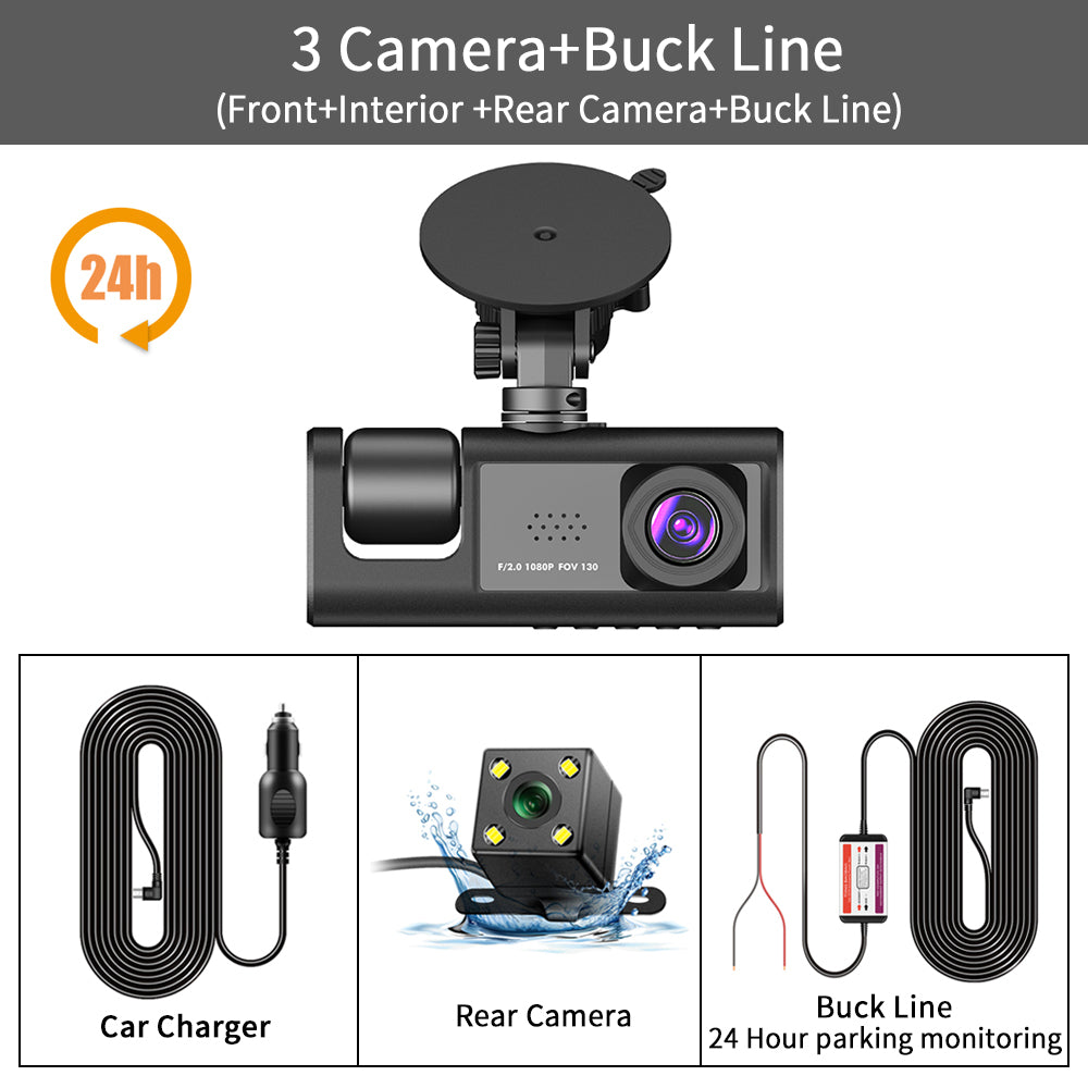 C309  3 Channel Car DVR HD 1080P 3-Lens