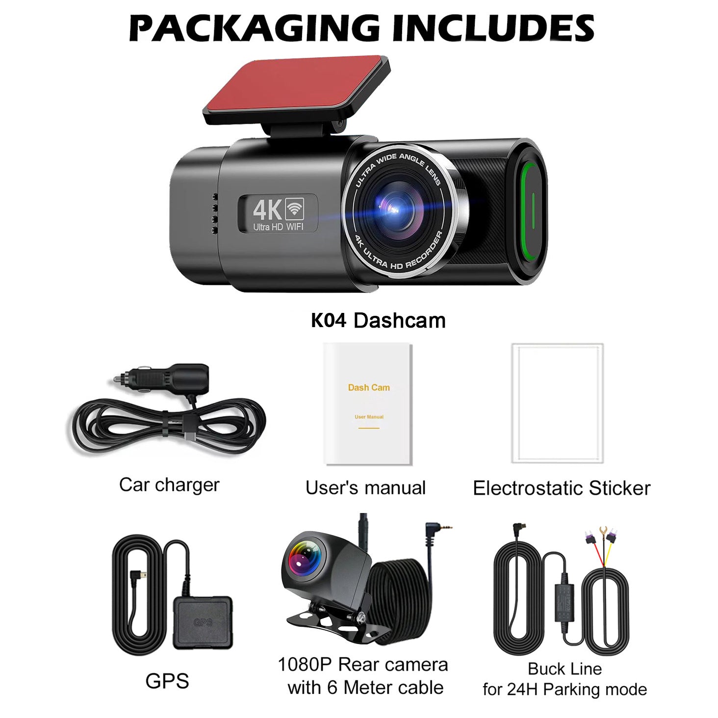 k04 4K UHD Dash Cam 5G WiFi
