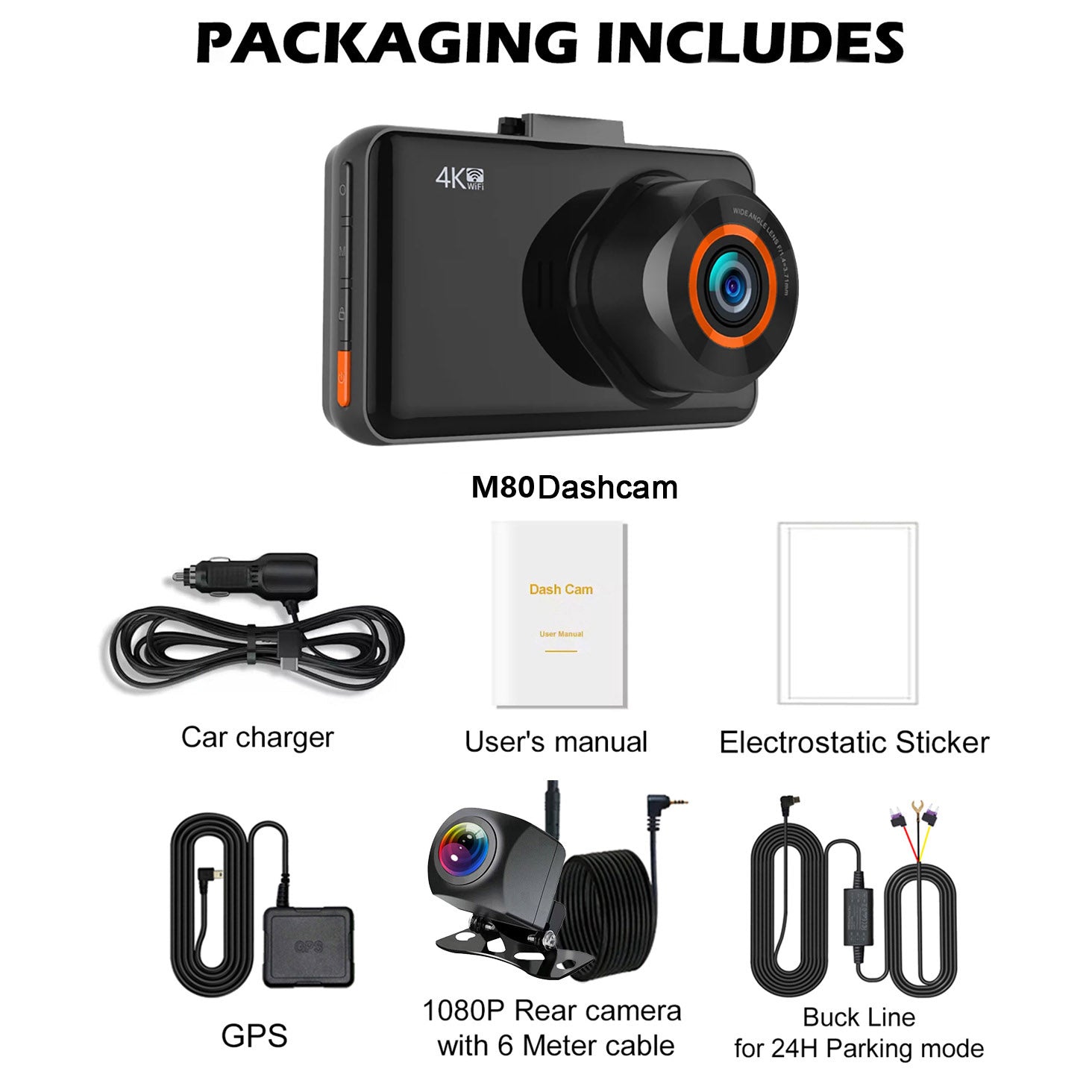 V80 4K UHD Dash Cam 5G WiFi