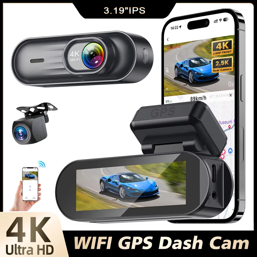 V38 4K UHD Dash Cam 5G WiFi