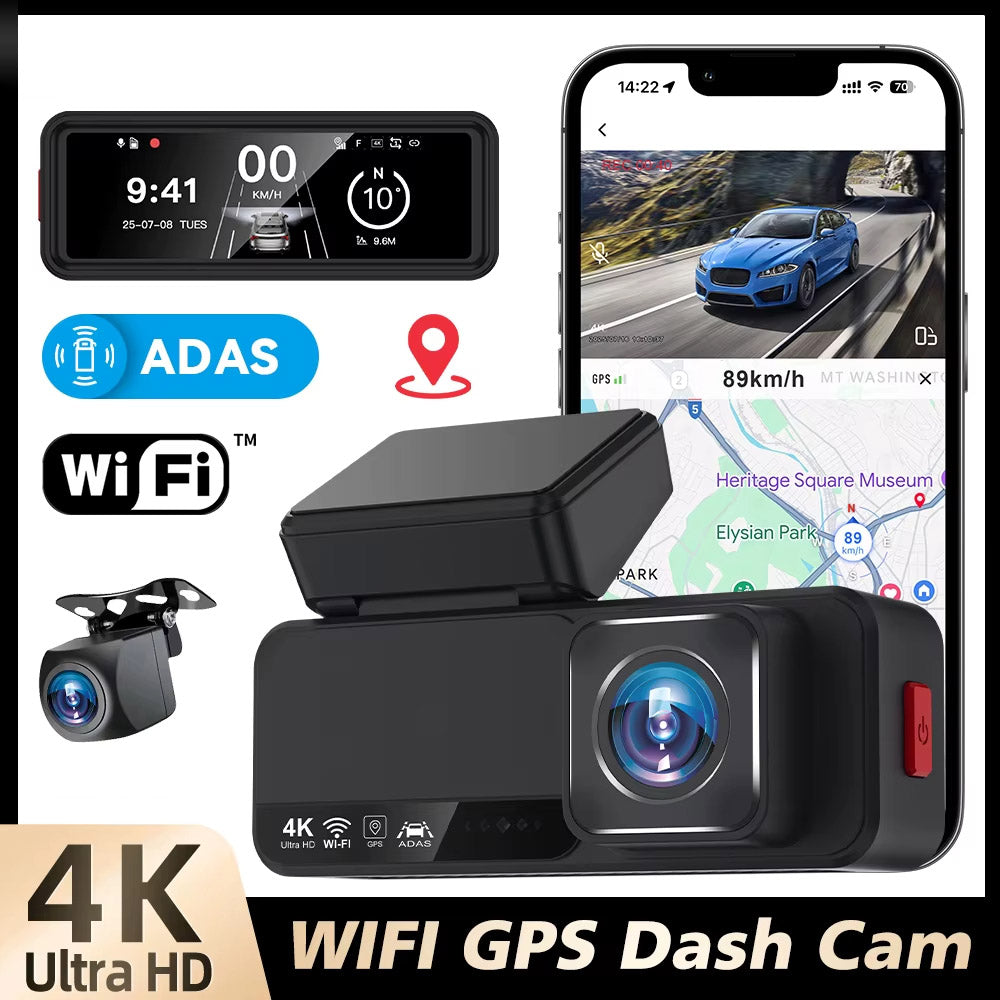 V52  4K+2.5K ADAS Dash Cam 3.2 " IPS Screen